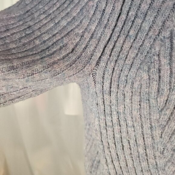 M&S Collection Chunky Ribbed Cardigan – Heather Blue – Button Front – Size M - Picture 5 of 8